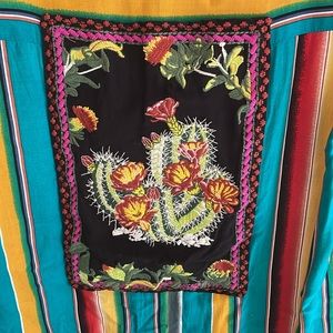 Andrews by unit small multi color t button up with catctus back